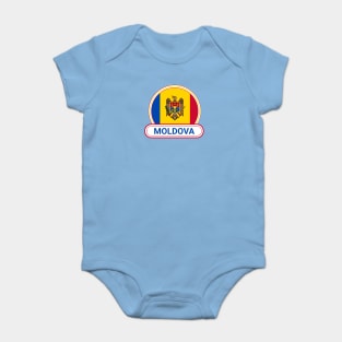 Moldova Country Badge - Moldova Flag Baby Bodysuit